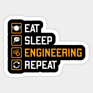 Eat sleep engineering repeat Sticker